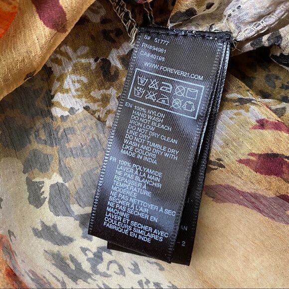 Sheer Leopard and Lace Flutter Sleeve 3X Top - Picture 3 of 8